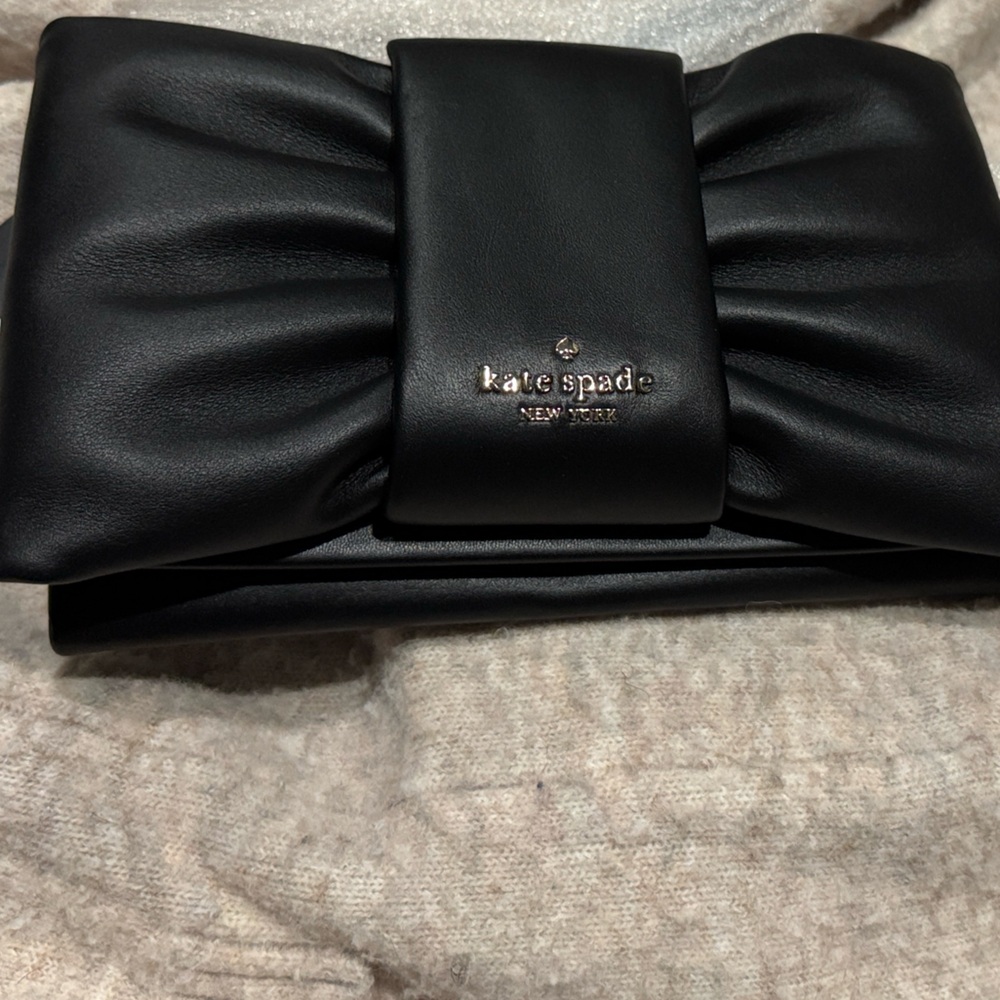 Kate Spade Black Leather Crossbody with Gold Accents